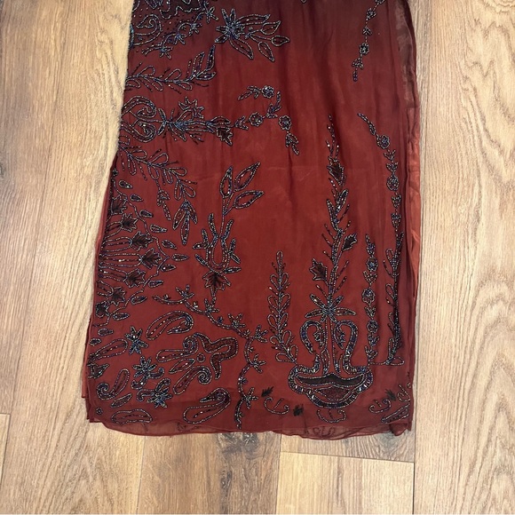 Vintage Y2K 100% Silk Beaded Dress Vintage Beaded Dress Ombré Goth Prom Dress - Picture 5 of 15